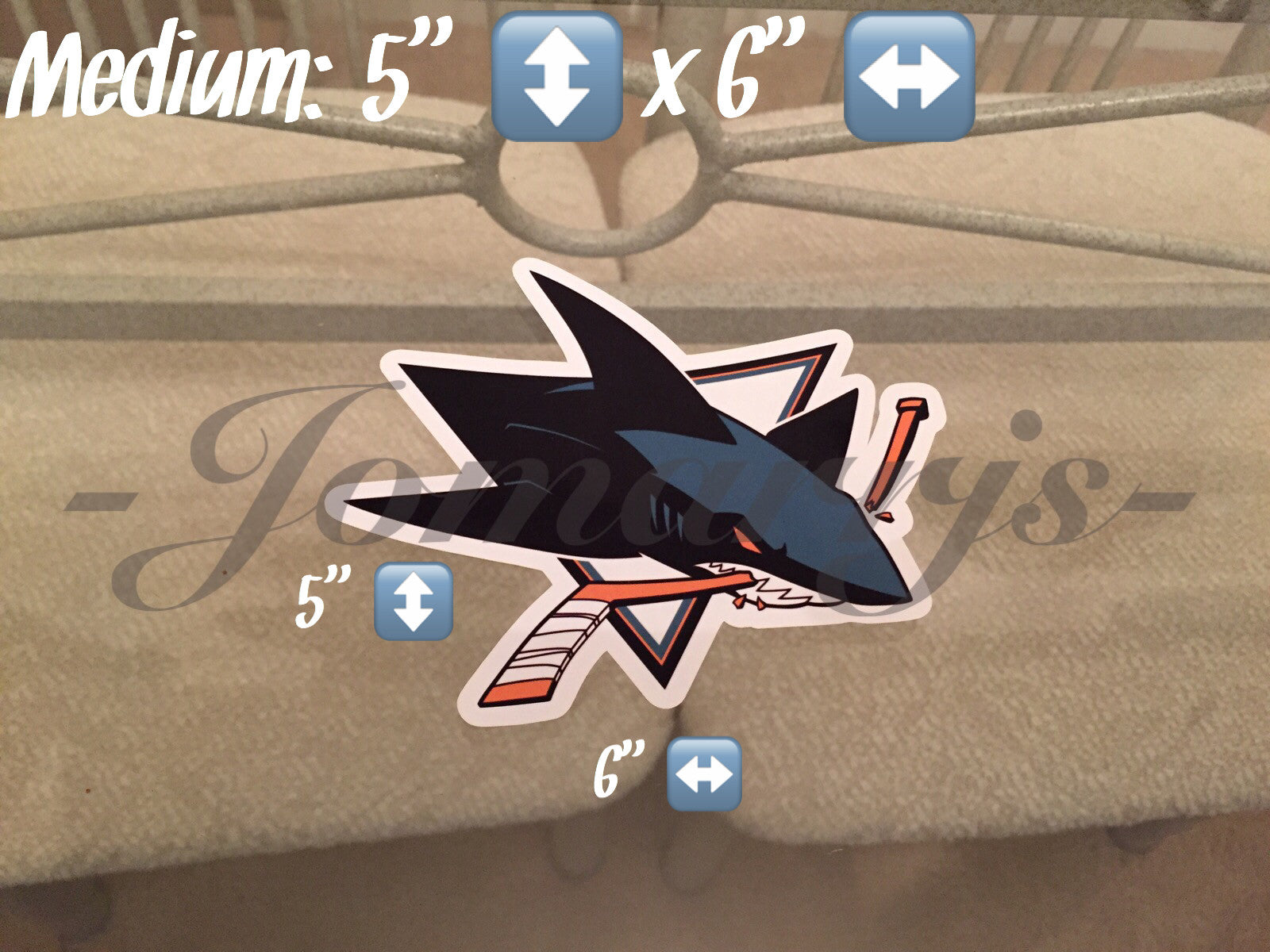 San Jose Sharks Teal Black Sticker Decal Vinyl NHL *3 Sizes!* fear the fin jaws