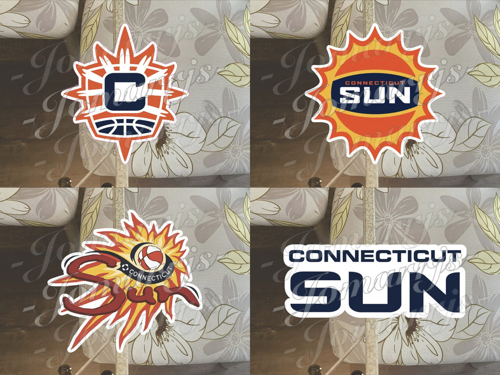 Connecticut Sun WNBA Logo Custom Colored Sticker Decal waterproof Sz 2"-18"