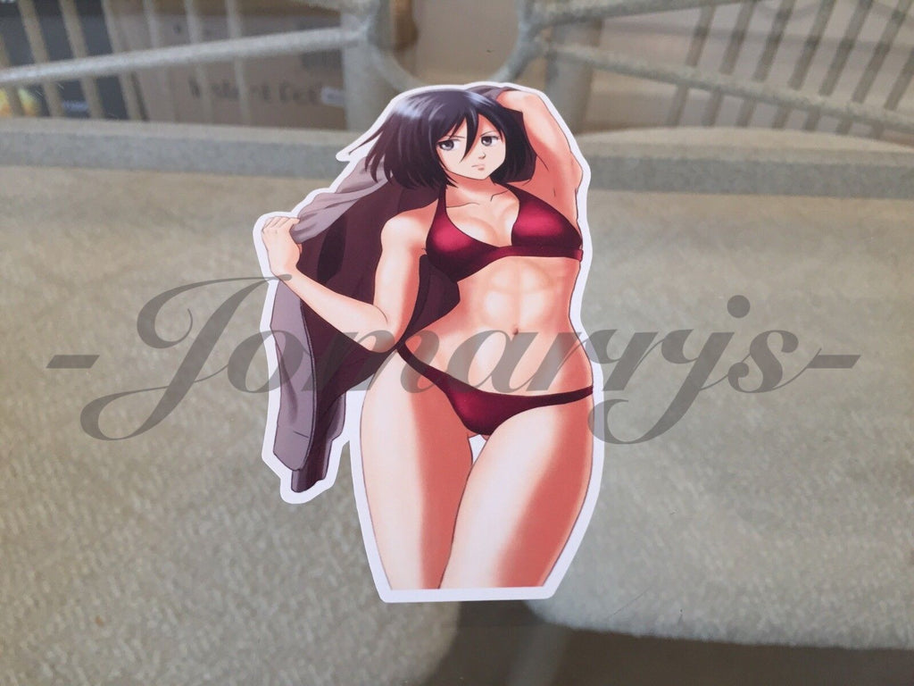 Attack on Titan Anime - Mikasa Ackerman Bikini Sun Fun Sticker Decal Vinyl manga