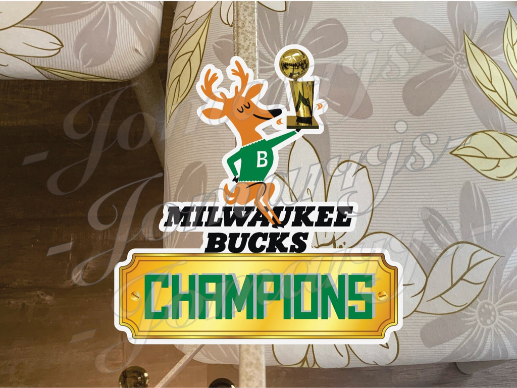 Milwaukee Bucks Basketball Team Logo NBA Champions Sticker Decal Vinyl 4"-18"