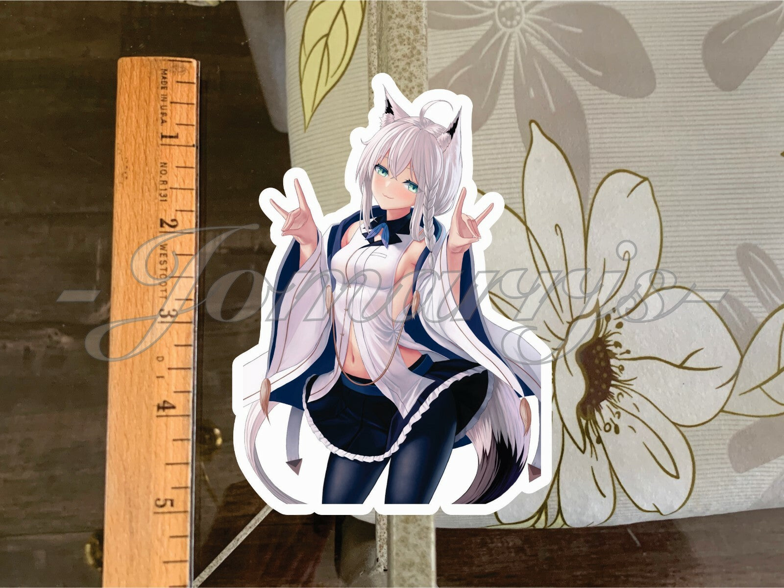 Hololive - Anime - Shirakami Fubuki Custom Colored Sticker Decal bikini sun fun