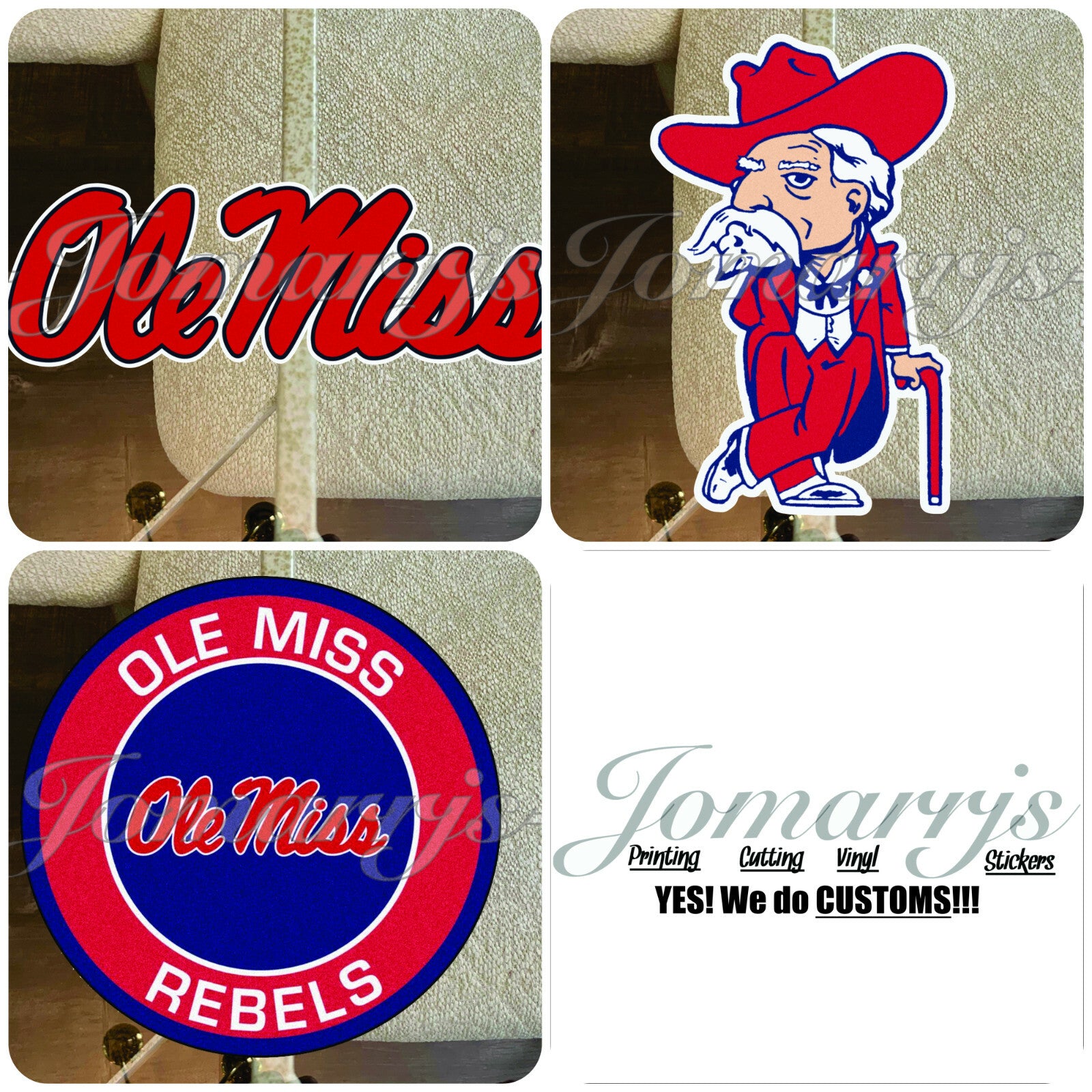 Ole Miss University Rebels SEC Football Logo NCAA Sticker Decal #HottyToddy