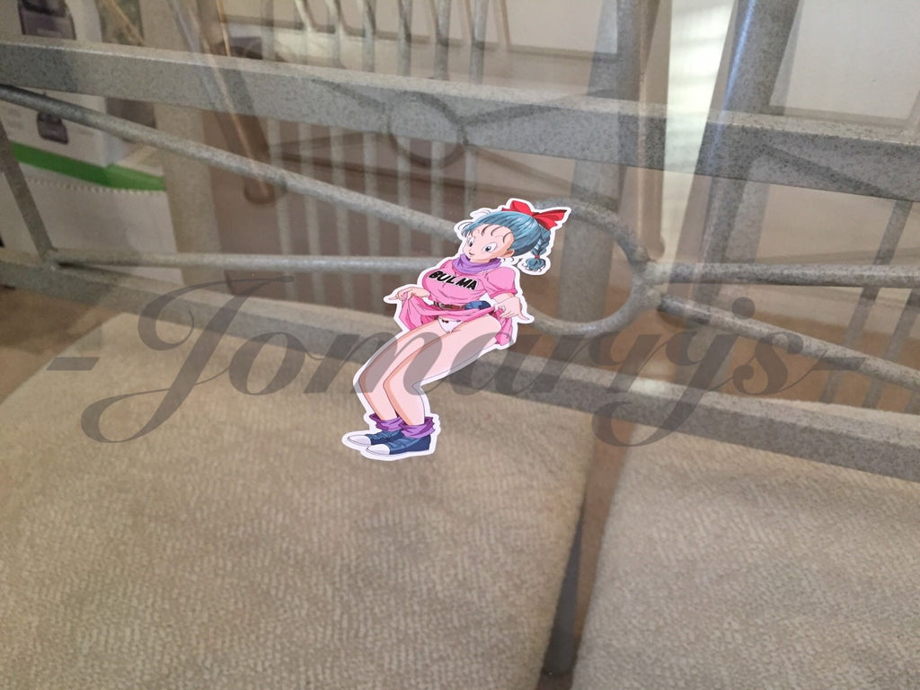Dragon Ball Z Anime Bulma "Sneak Peak" Tease Sticker Decal Vinyl Comic NSFW DBZ