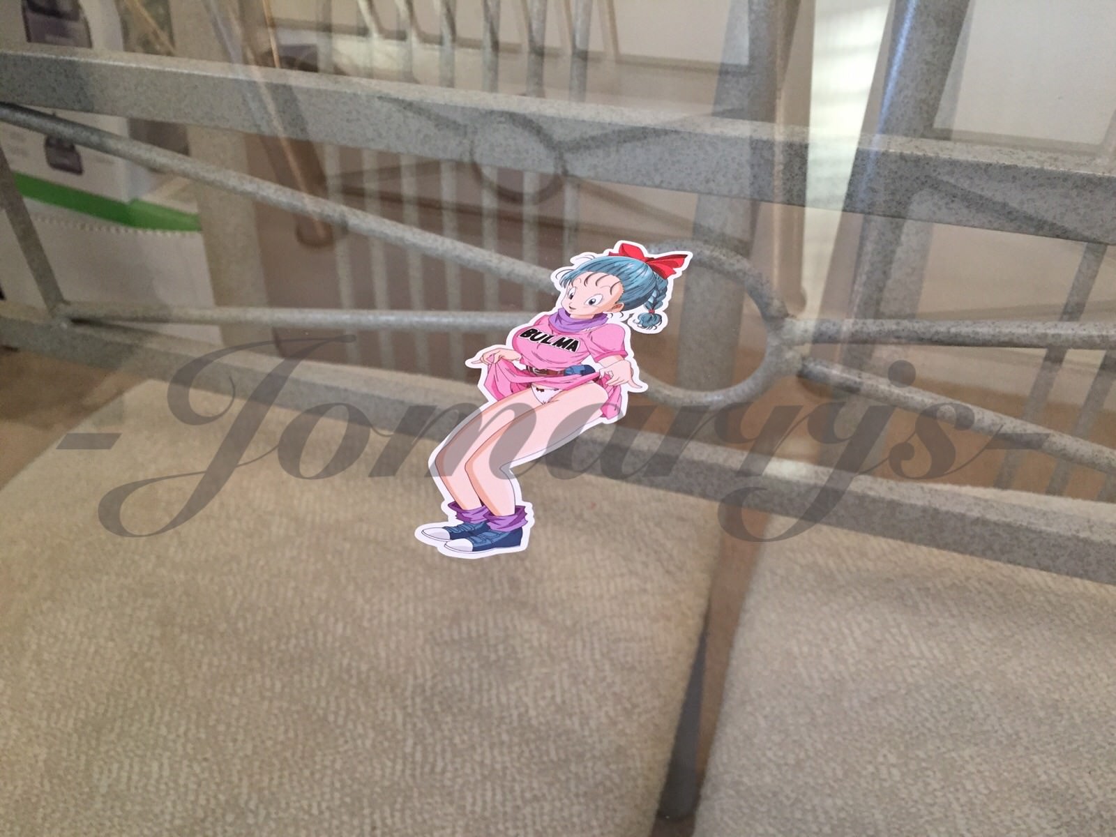 Dragon Ball Z Anime Bulma "Sneak Peak" Tease Sticker Decal Vinyl Comic NSFW DBZ