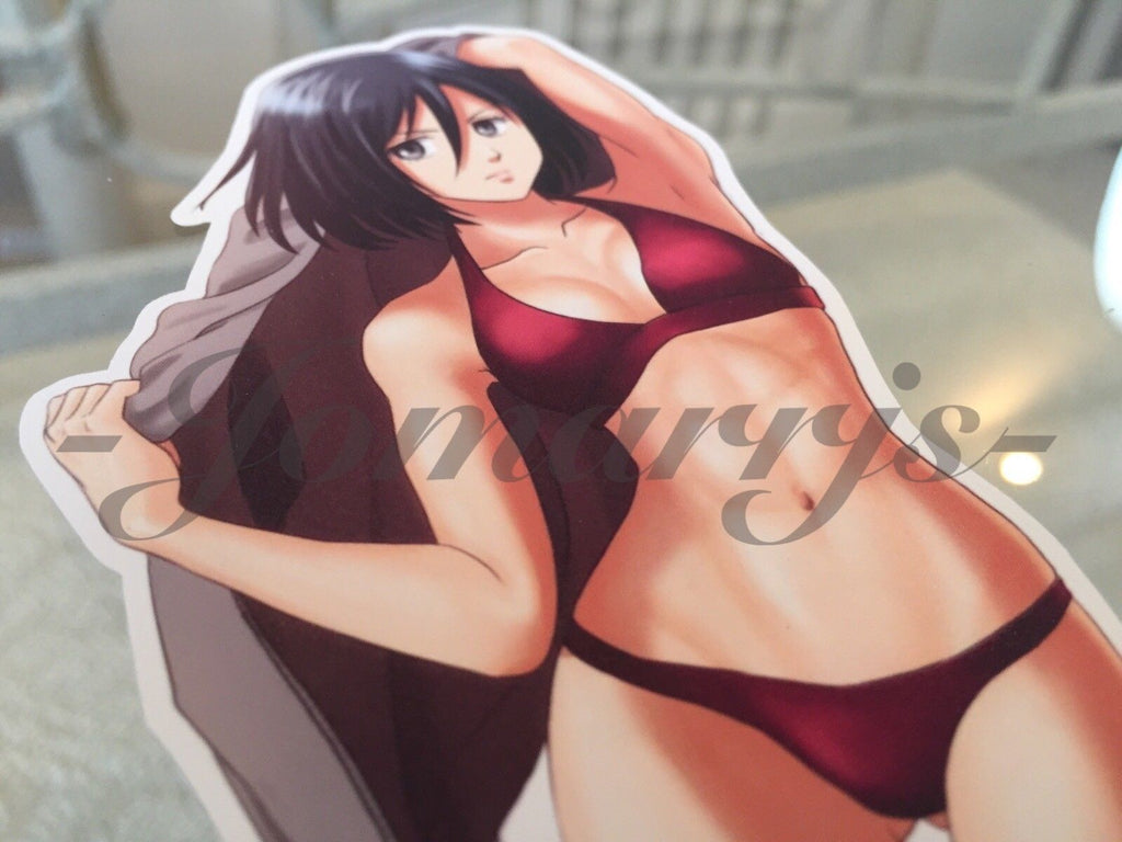 Attack on Titan Anime - Mikasa Ackerman Bikini Sun Fun Sticker Decal Vinyl manga