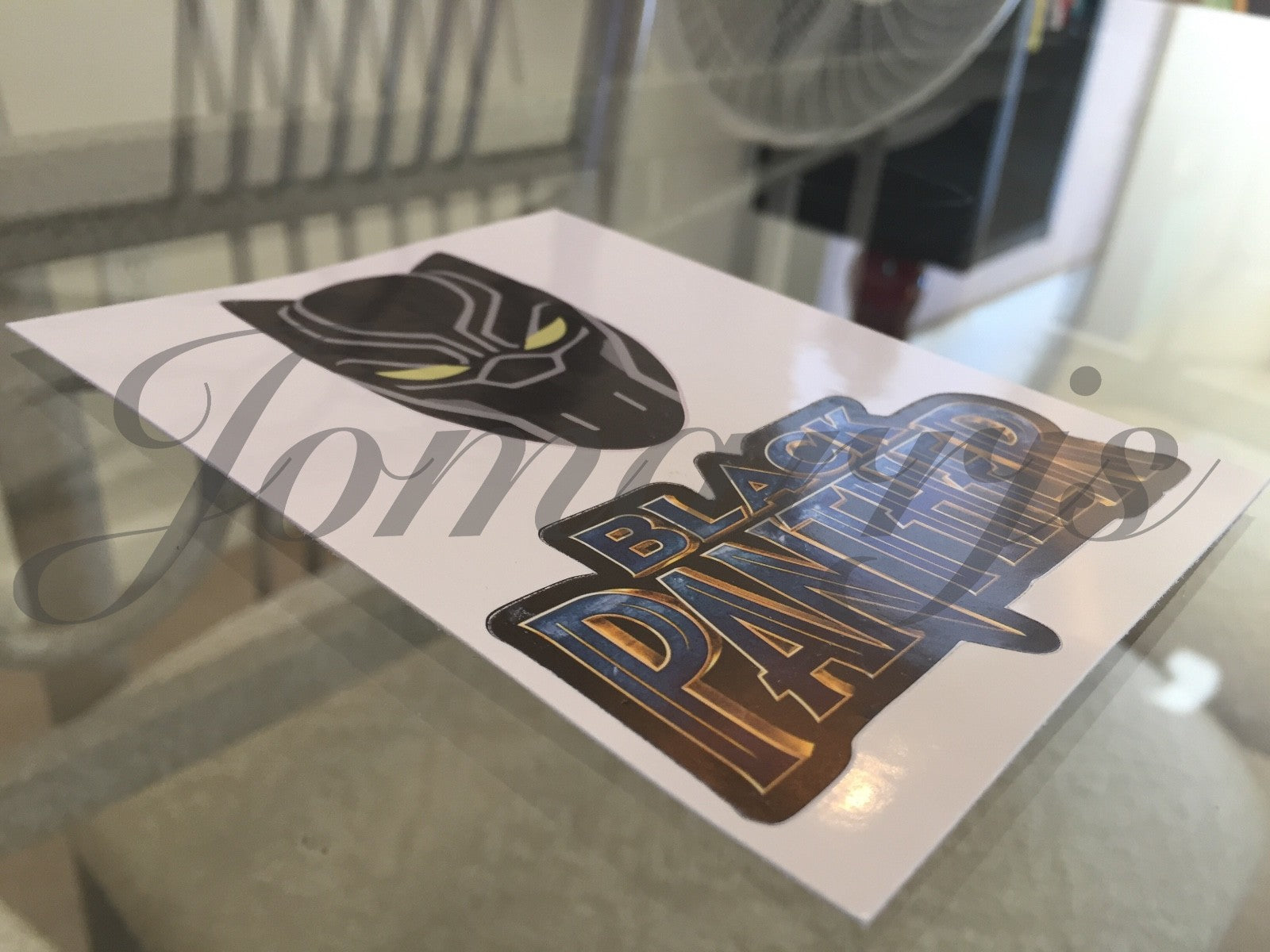 Marvel Black Panther 2-in-1 Mask & Logo Sticker Decal Sign Comic Movie Avengers