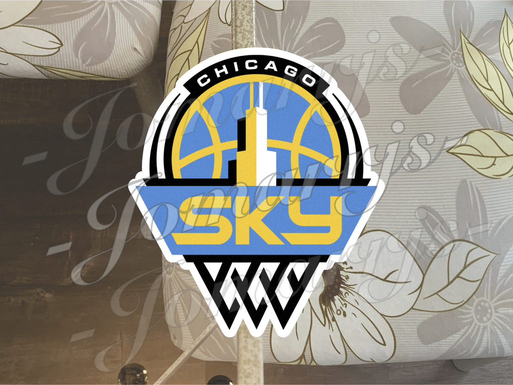 Chicago Sky WNBA Logo Custom Colored Sticker Decal waterproof Sz 2"-18"