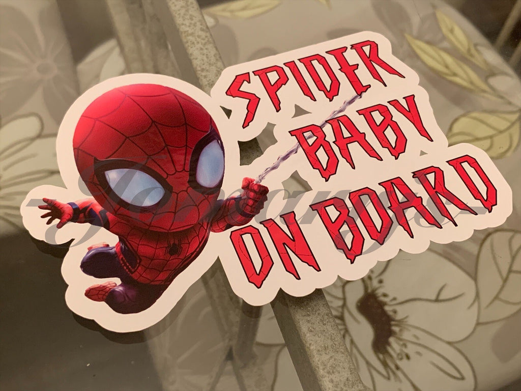 Custom Spiderman Baby (or Kid) on Board Sticker Decal spider Marvel peter parker