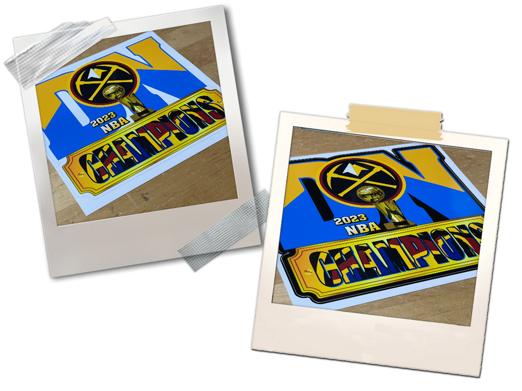 Denver Nuggets Basketball Custom 2023 NBA Champions Logo Sticker Decal 4"-18"