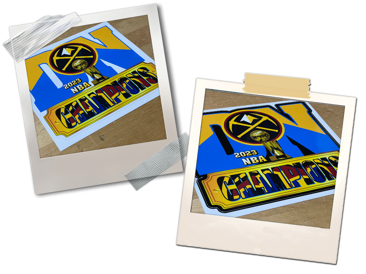Denver Nuggets Basketball Custom 2023 NBA Champions Logo Sticker Decal 4"-18"