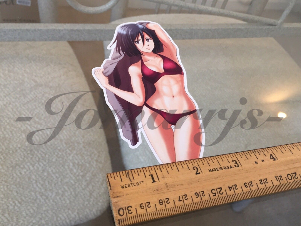 Attack on Titan Anime - Mikasa Ackerman Bikini Sun Fun Sticker Decal Vinyl manga