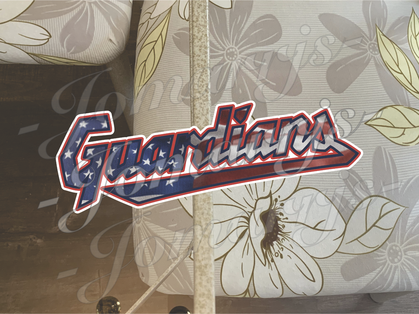 Cleveland Guardians Custom American Flag MLB Sticker Decal 2-18" waterproof