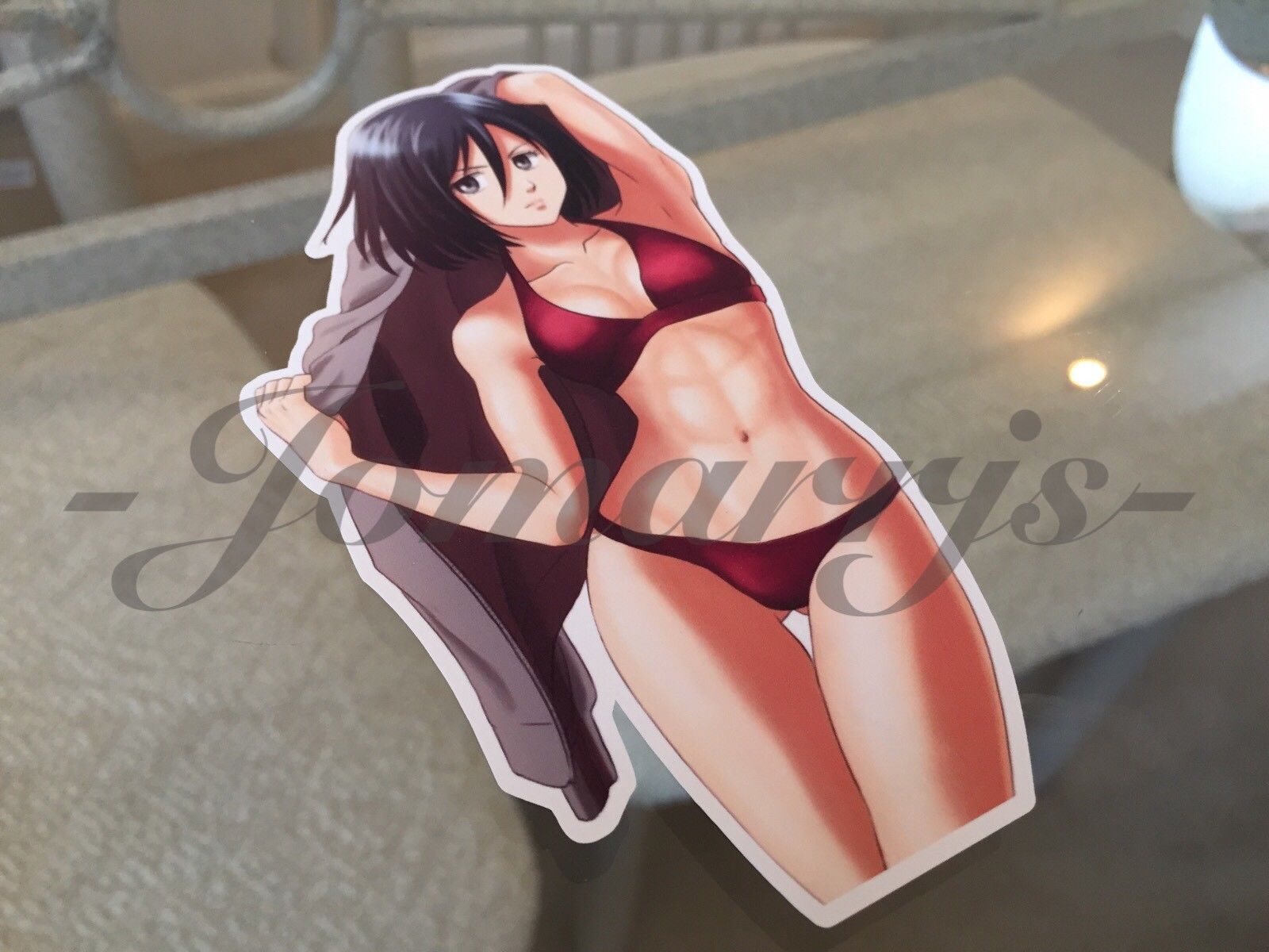 Attack on Titan Anime - Mikasa Ackerman Bikini Sun Fun Sticker Decal Vinyl manga