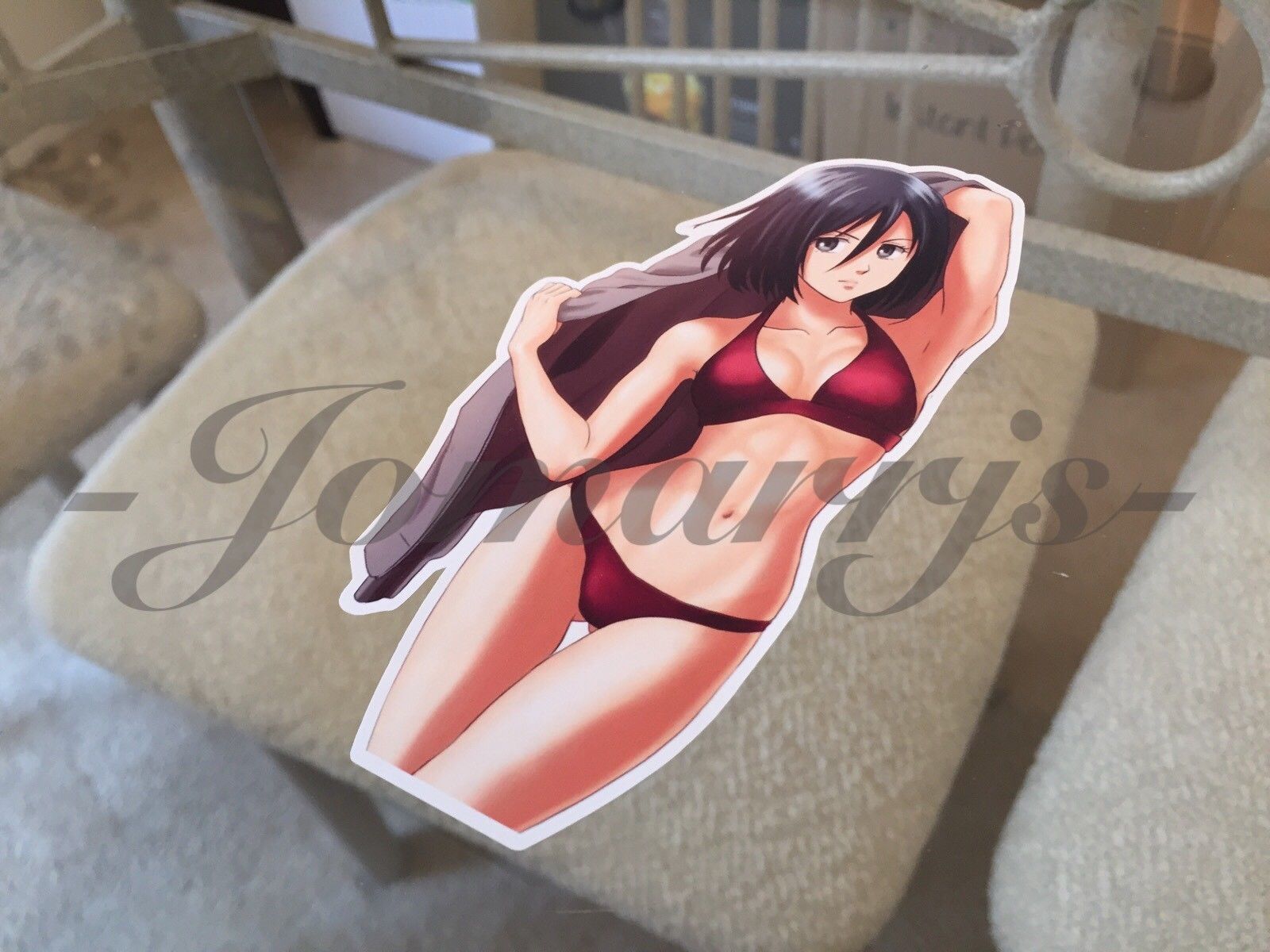 Attack on Titan Anime - Mikasa Ackerman Bikini Sun Fun Sticker Decal Vinyl manga