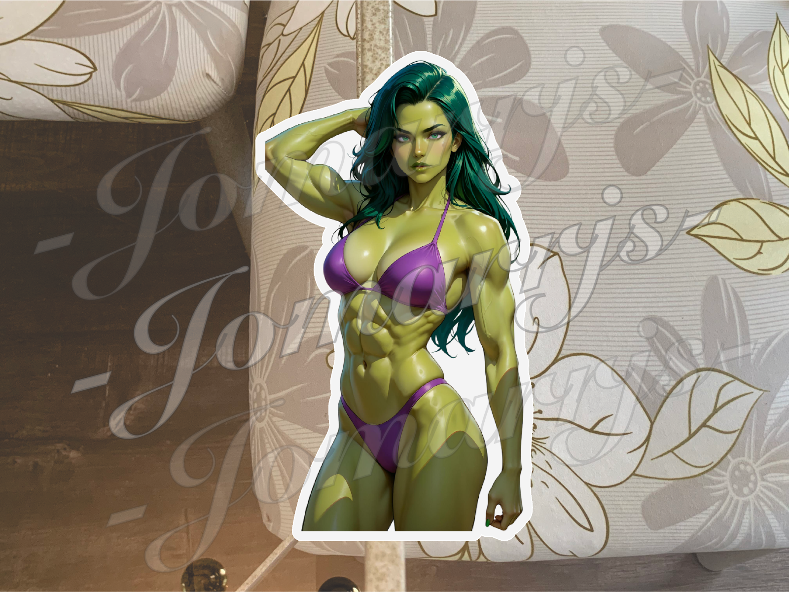 The Incredible Hulk She Hulk Sticker Decal bikini waifu 03-06 waterproof car