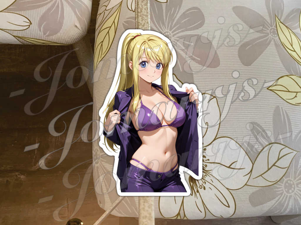 Fullmetal Alchemist Anime Winry Rockbell 01 Bikini Sticker Decal manga waifu