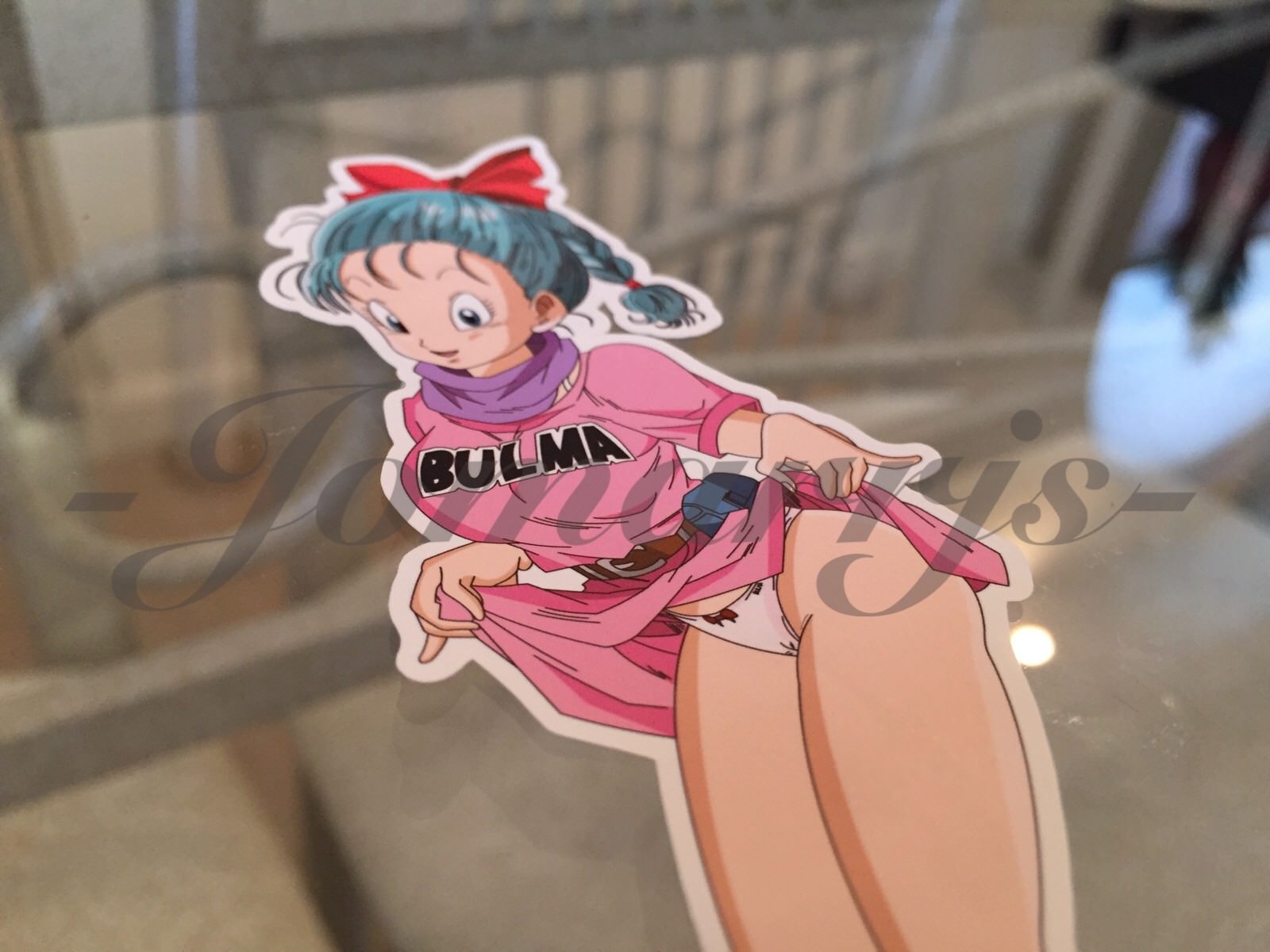 Dragon Ball Z Anime Bulma "Sneak Peak" Tease Sticker Decal Vinyl Comic NSFW DBZ