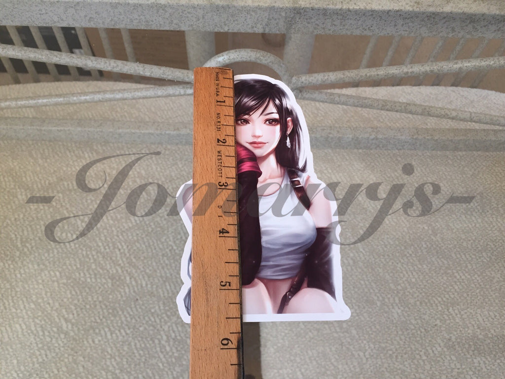 Final Fantasy Gaming Tifa Lockhart "Ponder” Sticker Decals Vinyl ff 7 anime