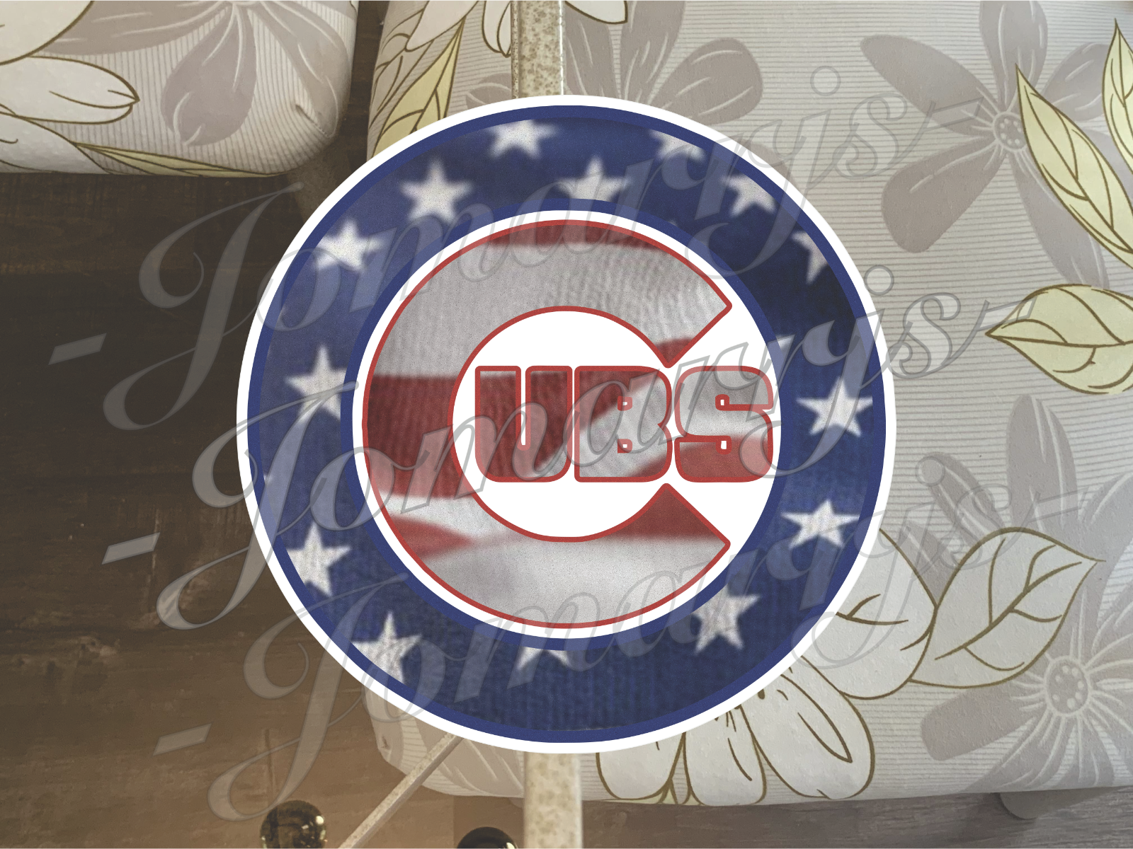 Chicago Cubs Custom American Flag MLB Sticker Decal 2-18" waterproof