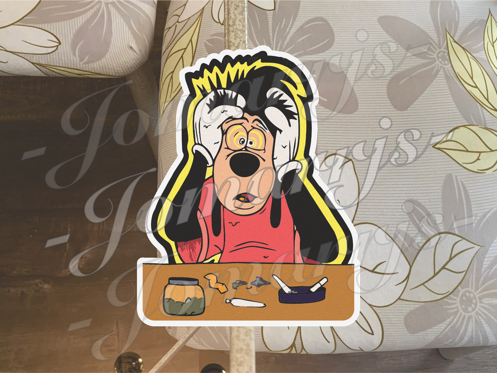Custom Maximilian "Max" Goof Stoned Psychedelic Sticker Decal Art Goofy Movie
