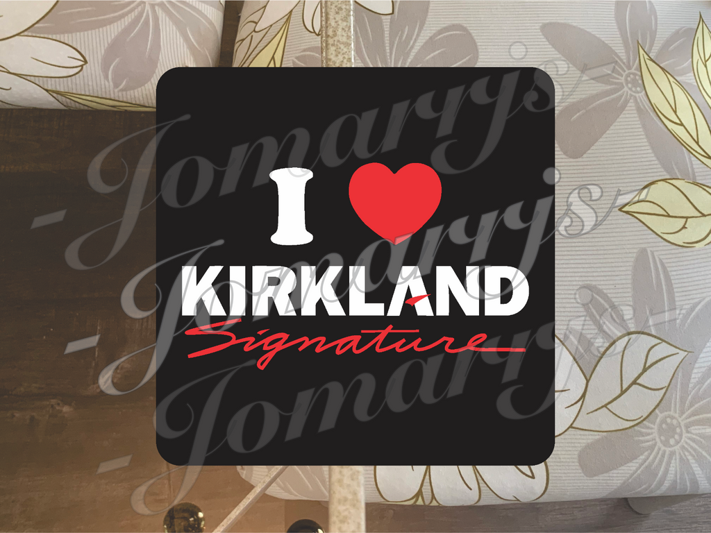 Kirkland Signature Custom Logo Vinyl Sticker Decal costco tumbler laptop 2"-18"