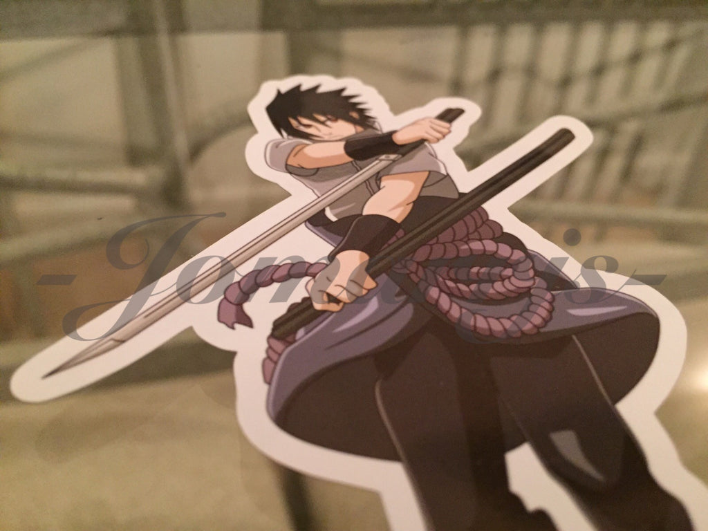 Naruto - Anime - Sasuke Uchiha Sticker Decals Vinyl Sign Comic *Sz: 4”-18”*