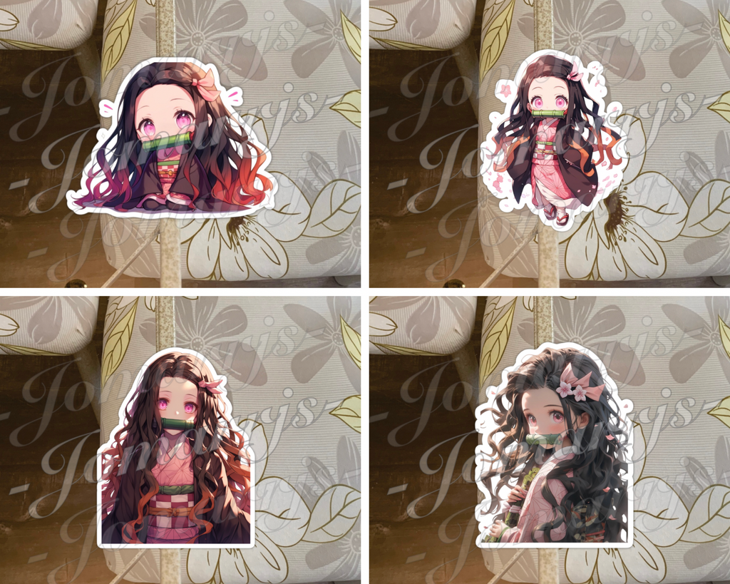 Demon Slayer: Kimetsu no Yaiba Anime Nezuko Kamado Chibi Sticker Decal 1-4  cute