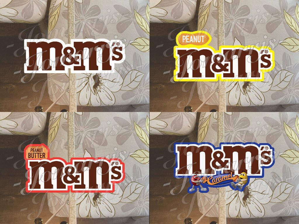 Custom M&M Logo Candy fan Peanut Caramel Butter Vinyl Sticker Decal car tumbler