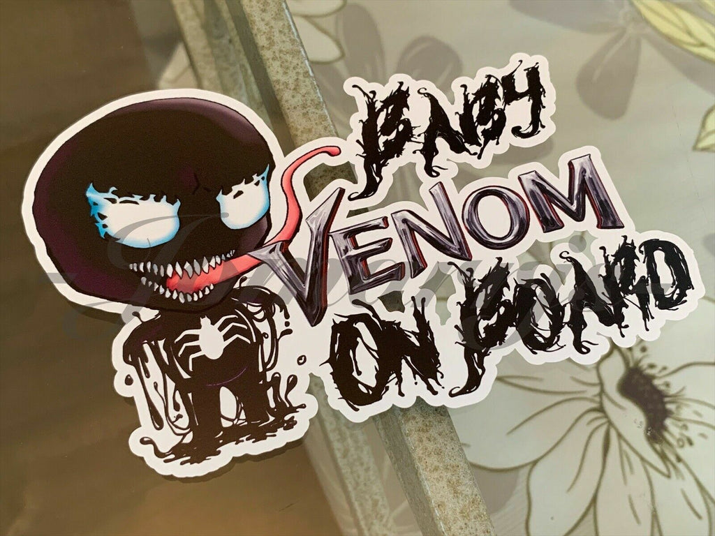 Custom Chibi Venom Baby (or Kid) on Board Sticker Decal Marvel Spiderman comic