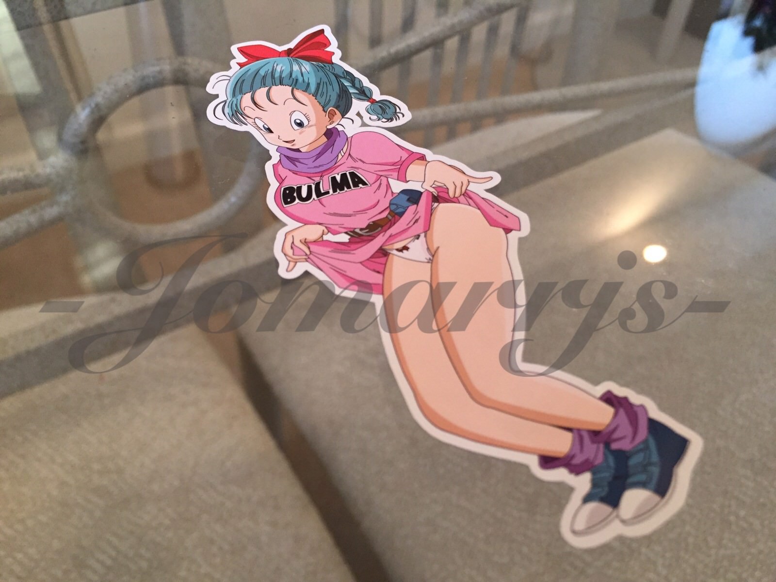 Dragon Ball Z Anime Bulma "Sneak Peak" Tease Sticker Decal Vinyl Comic NSFW DBZ