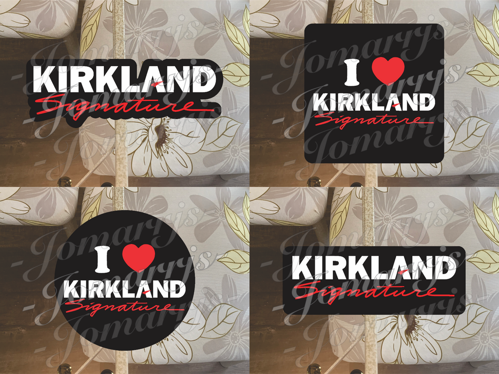 Kirkland Signature Custom Logo Vinyl Sticker Decal costco tumbler laptop 2"-18"