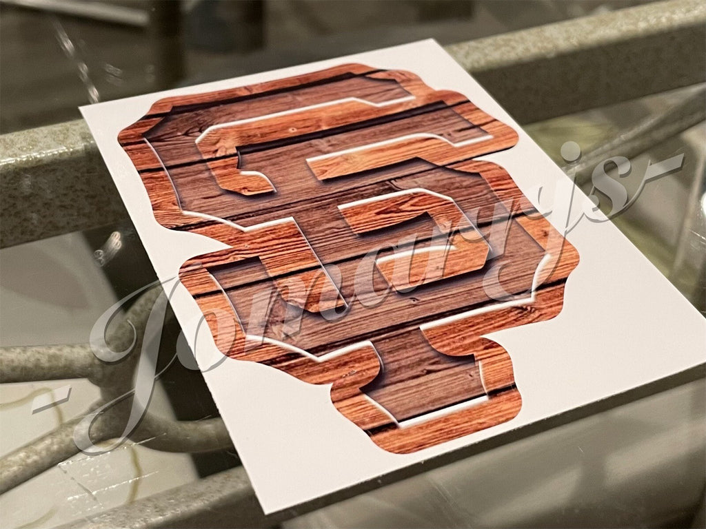 San Francisco Giants Custom Wood Grain MLB Sticker Decal SF GIGANTES waterproof