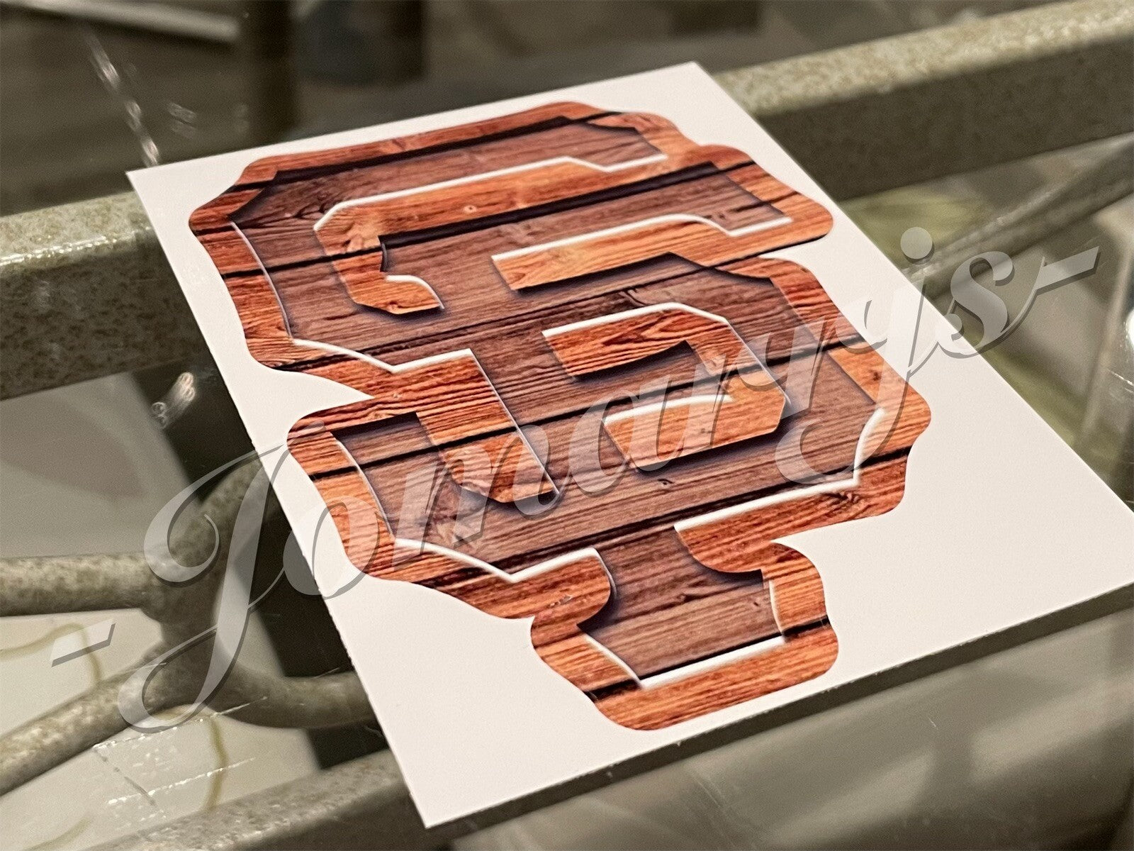 San Francisco Giants Custom Wood Grain MLB Sticker Decal SF GIGANTES waterproof