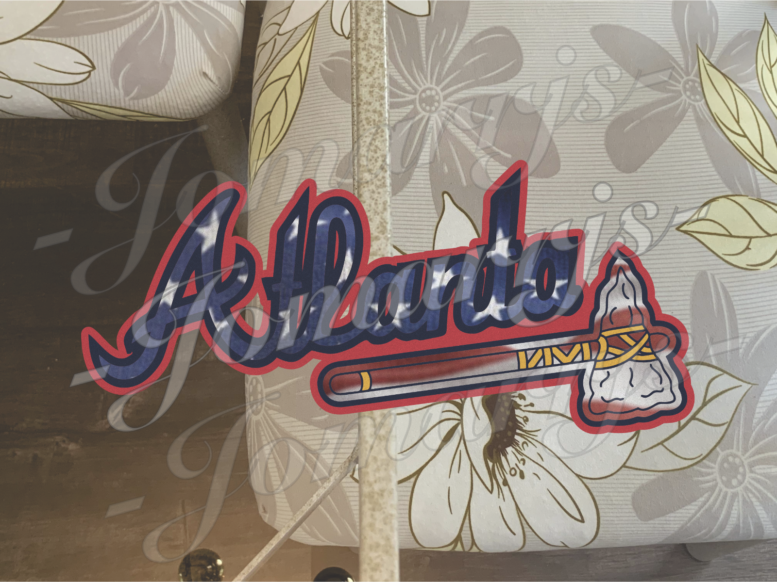 Atlanta Braves Custom American Flag MLB Sticker Decal #ForTheA 2"-18" waterproof