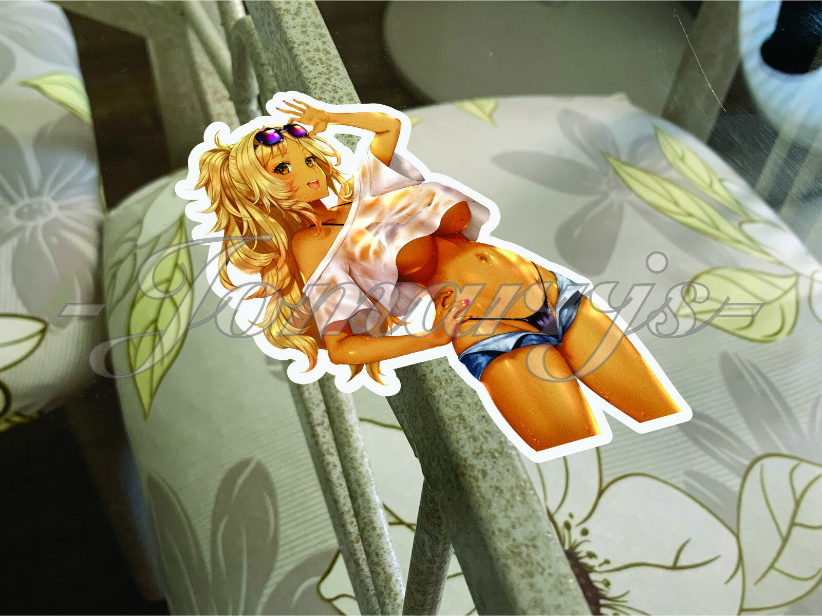 Anime Bikini Sun Fun Pin Up Girl Sexy Custom Sticker decal ecchi lewd manga