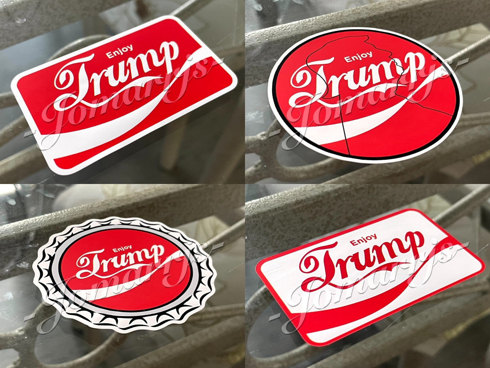 Custom Parody Enjoy Donald Trump Coca-Cola Fan Sticker Decal MAGA 45 47 vance