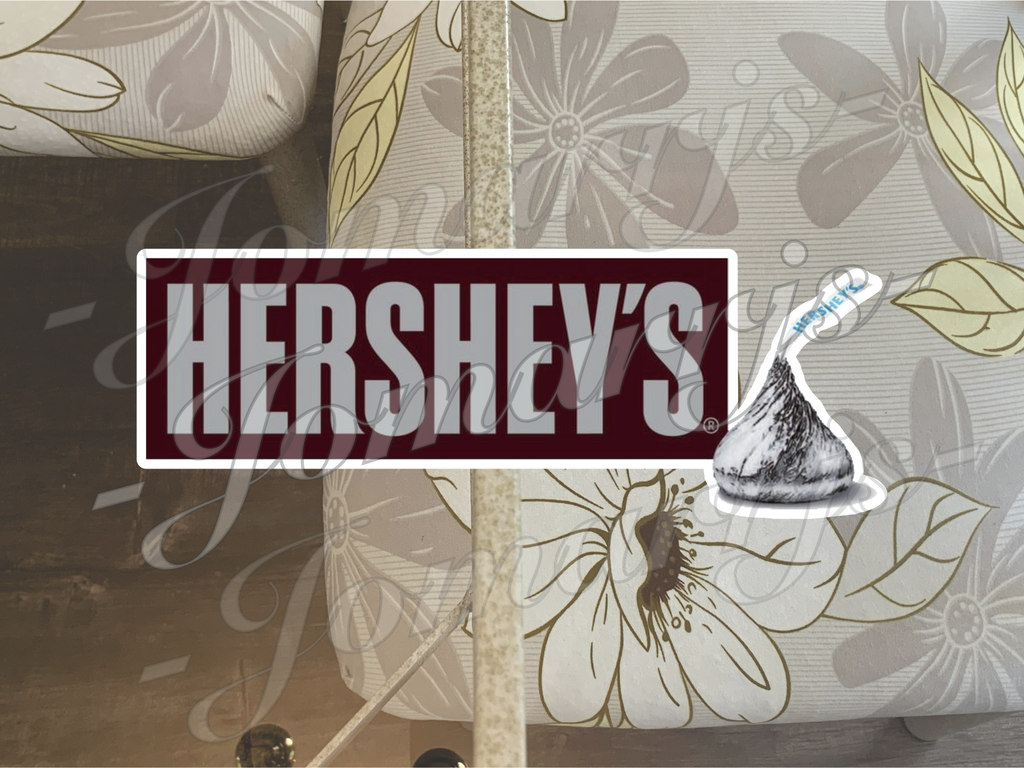 Hershey's Kiss Logo Candy Brand Custom Vinyl Sticker Decal fan tumbler laptop