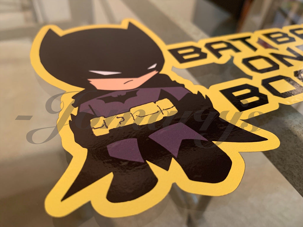 Custom Bat Baby or Bat Kid on Board Vinyl Sticker Decal Cute Batman dc comics