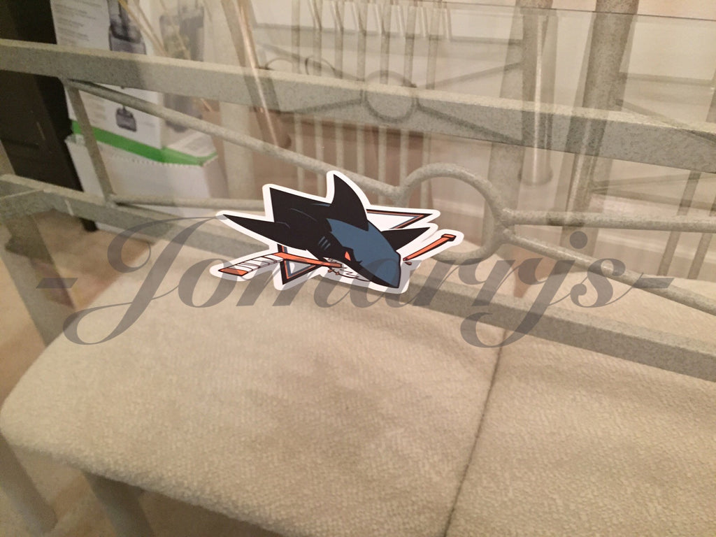 San Jose Sharks Teal Black Sticker Decal Vinyl NHL *3 Sizes!* fear the fin jaws