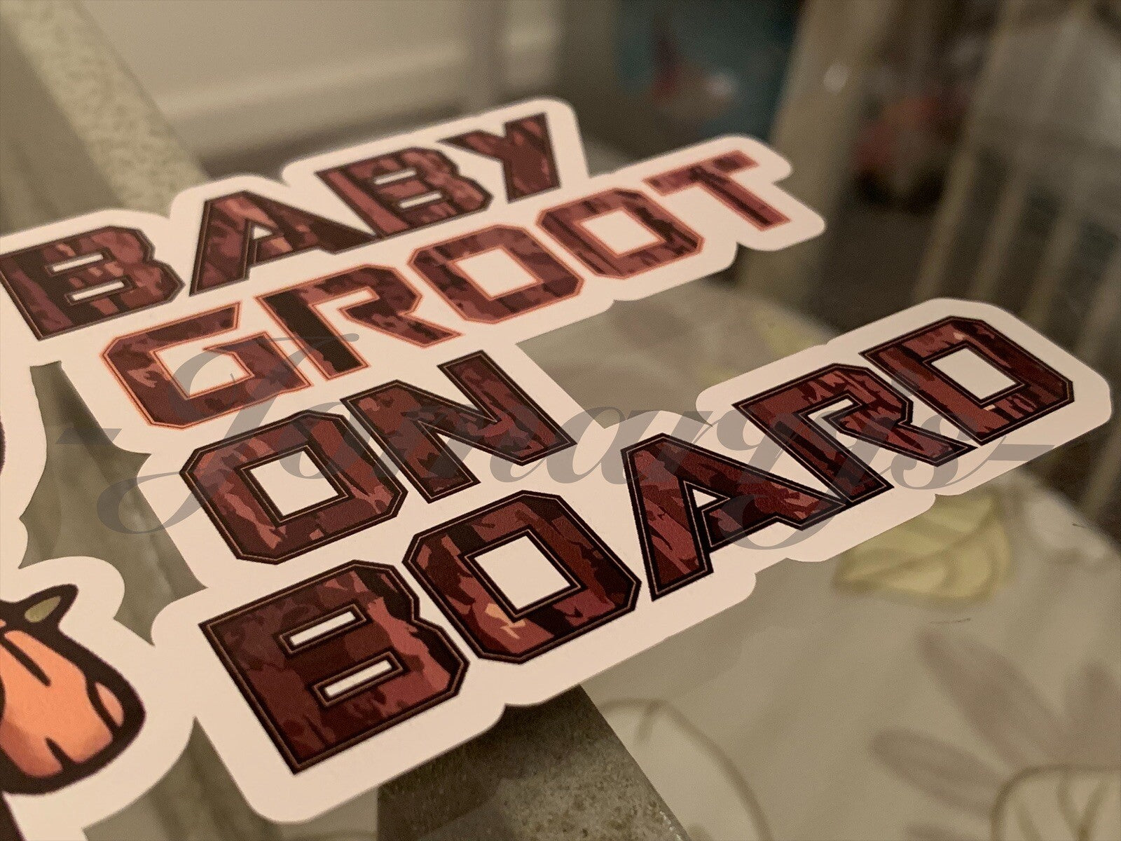 Custom Chibi Baby (or Kid) Groot on Board Vinyl Sticker Decal Cute Marvel I am