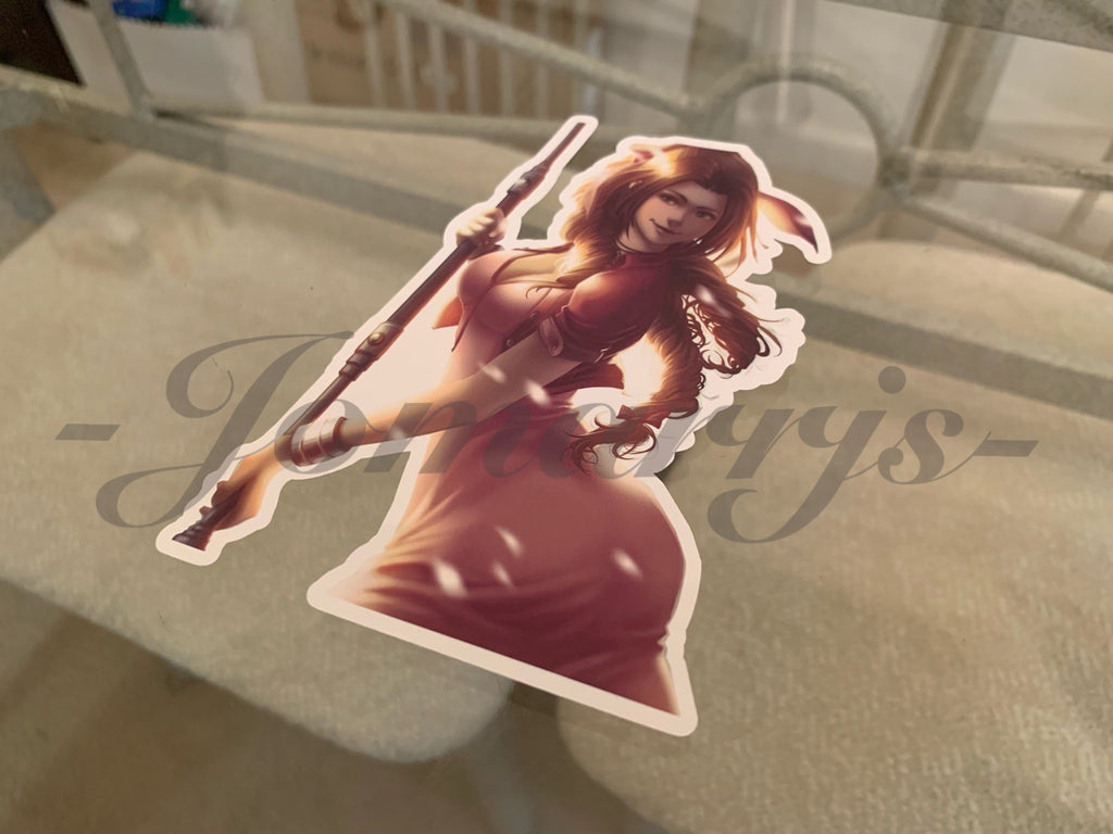 Final Fantasy Gaming Aerith Gainsborough Sticker Decals Vinyl ff 7 anime vii B.