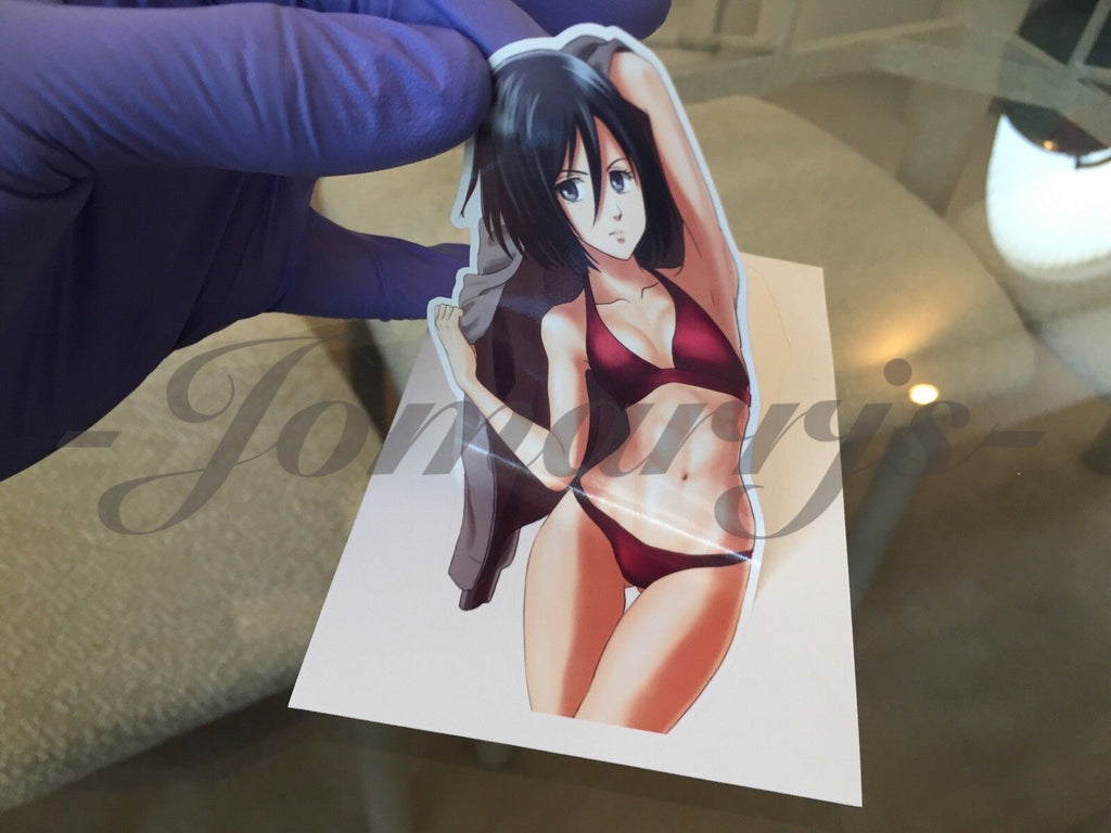 Attack on Titan Anime - Mikasa Ackerman Bikini Sun Fun Sticker Decal Vinyl manga