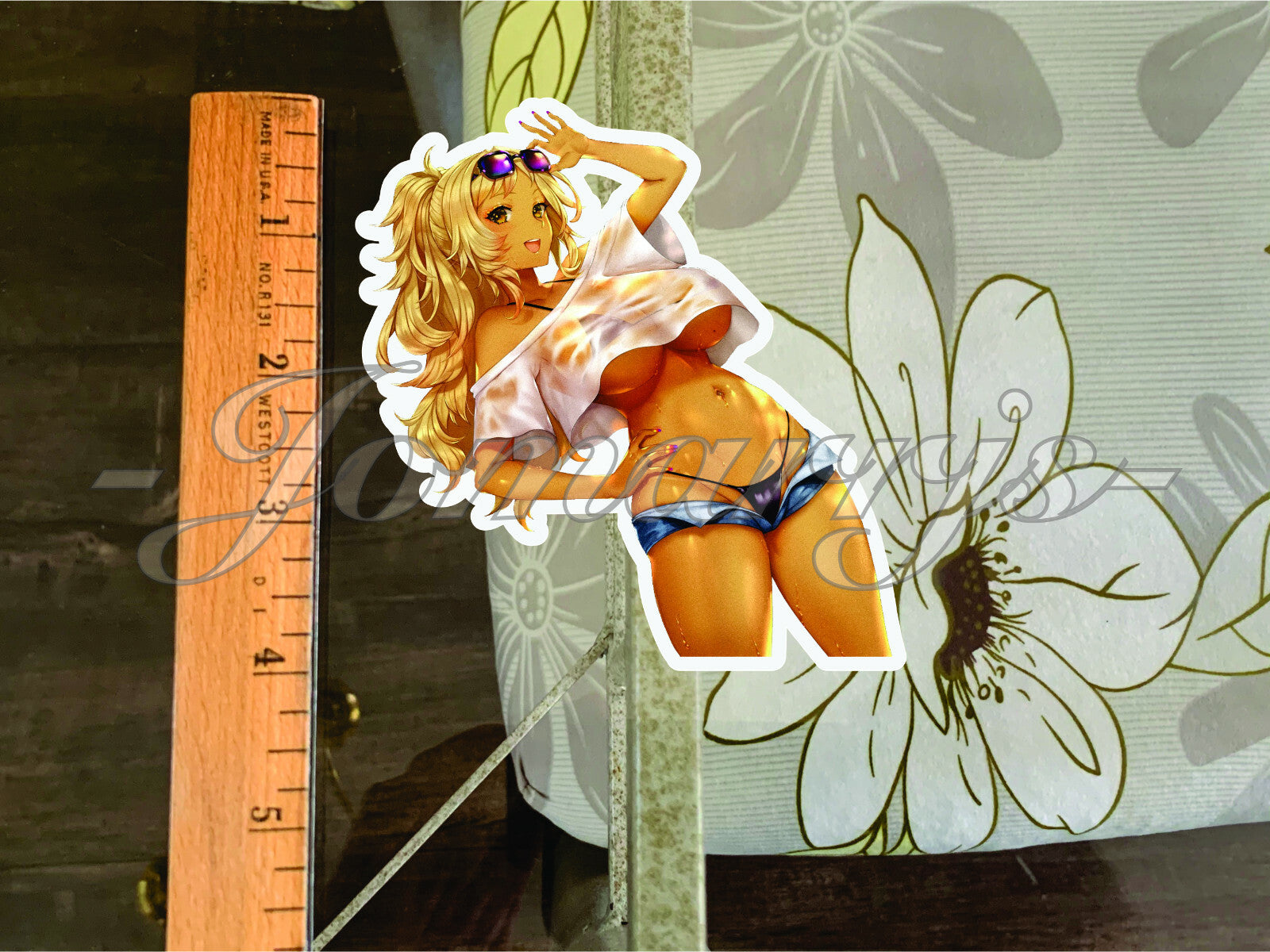 Anime Bikini Sun Fun Pin Up Girl Sexy Custom Sticker decal ecchi lewd manga
