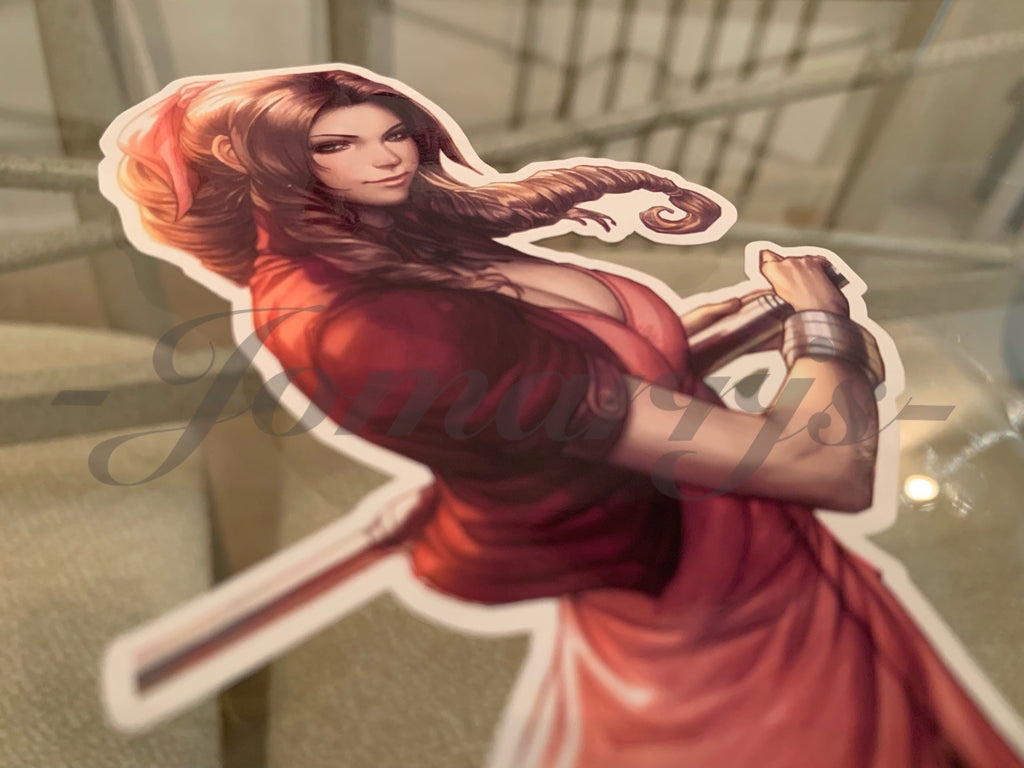 Final Fantasy Gaming Aerith Gainsborough Sticker Decals Vinyl ff 7 anime vii A.