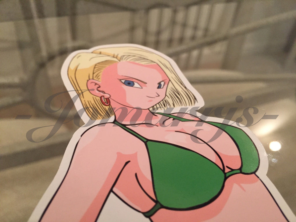 Dragon Ball Z Anime Android 18 Bikini Sun Fun Sticker Decal Vinyl DBZ